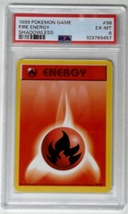 V1578: 1999: Fire Energy: 98/102: 1st Edition: Base Set: PSA: 6: EX-MT: 103769457